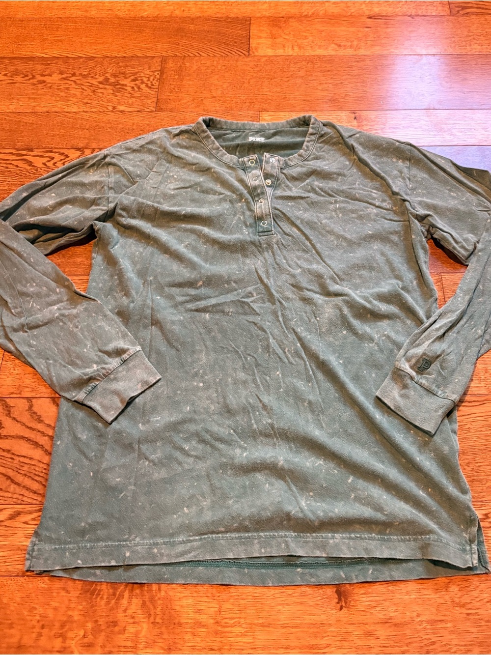 PINK Victoria's Secret Distressed Olive Long-Sleeve